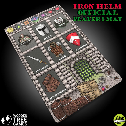 Iron Helm - Player's Mat - Wooden Tree Games