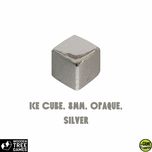 Ice Cube, 8mm, Opaque, Silver - Wooden Tree Games