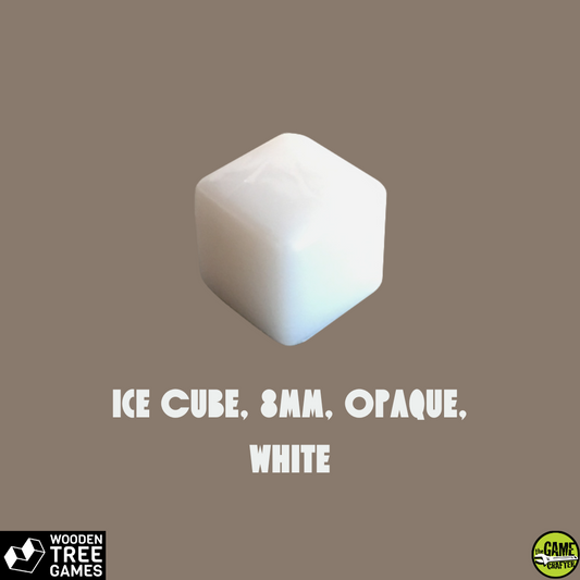 Ice Cube, 8mm, Opaque, White - Wooden Tree Games