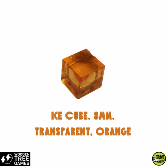 Ice Cube, 8mm, Transparent, Orange - Wooden Tree Games