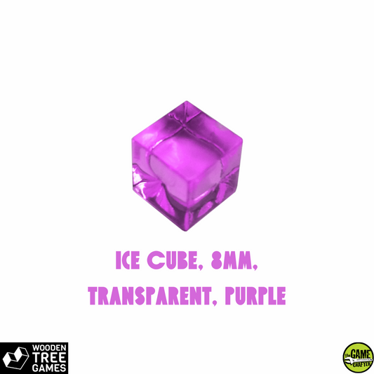 Ice Cube, 8mm, Transparent, Purple - Wooden Tree Games