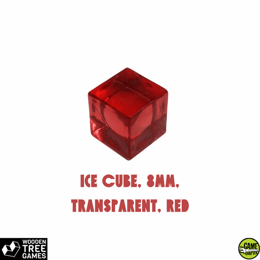 Ice Cube, 8mm, Transparent, Red