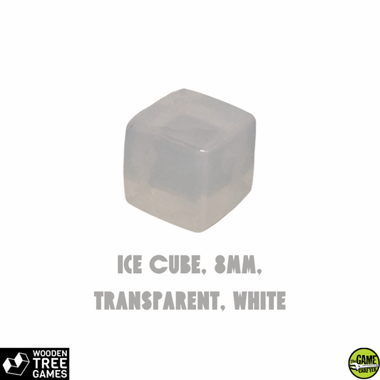 Ice Cube, 8mm, Transparent, White - Wooden Tree Games