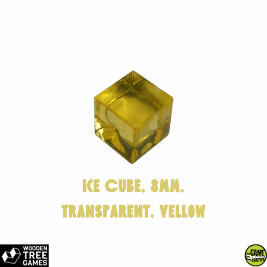 Ice Cube, 8mm, Transparent, Yellow