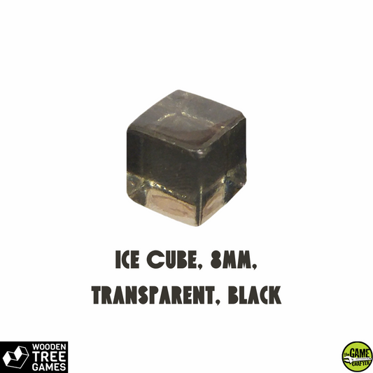 Ice Cube, 8mm, Transparent, Black - Wooden Tree Games