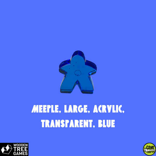 Meeple, Large, Acrylic, Transparent, Blue - Wooden Tree Games