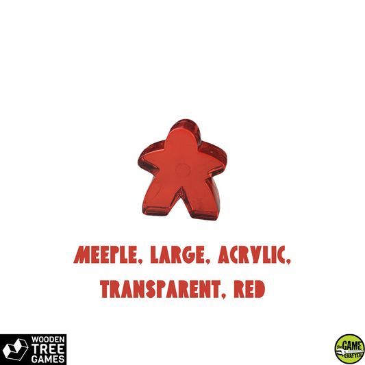 Meeple, Large, Acrylic, Transparent, Red - Wooden Tree Games