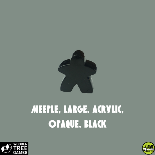 Meeple, Large, Acrylic, Opaque, Black - Wooden Tree Games